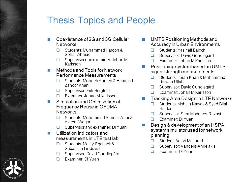 master thesis telecommunication